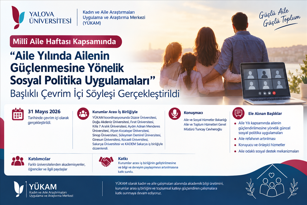 YÜKAM Koordinasyonunda “Aile Yılında Ailenin Güçlenmesine Yönelik Sosyal Politika Uygulamaları” Söyleşisi Gerçekleştirildi